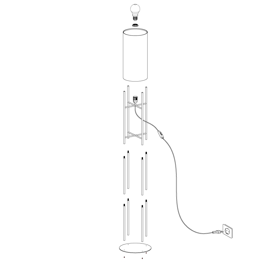 Eglo - Stojacia lampa 1xE27/60W/230V