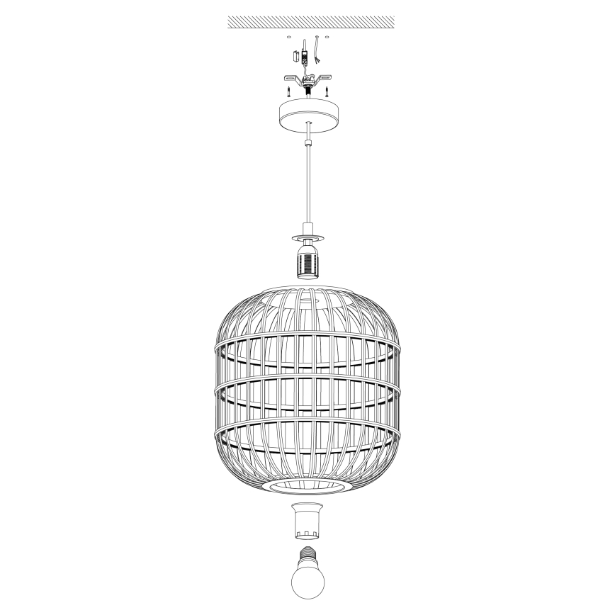 Eglo 43216 - Luster na lanku BORDESLEY 1xE27/28W/230V