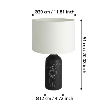 Eglo - Stolná lampa 1xE27/40W/230V biela/čierna