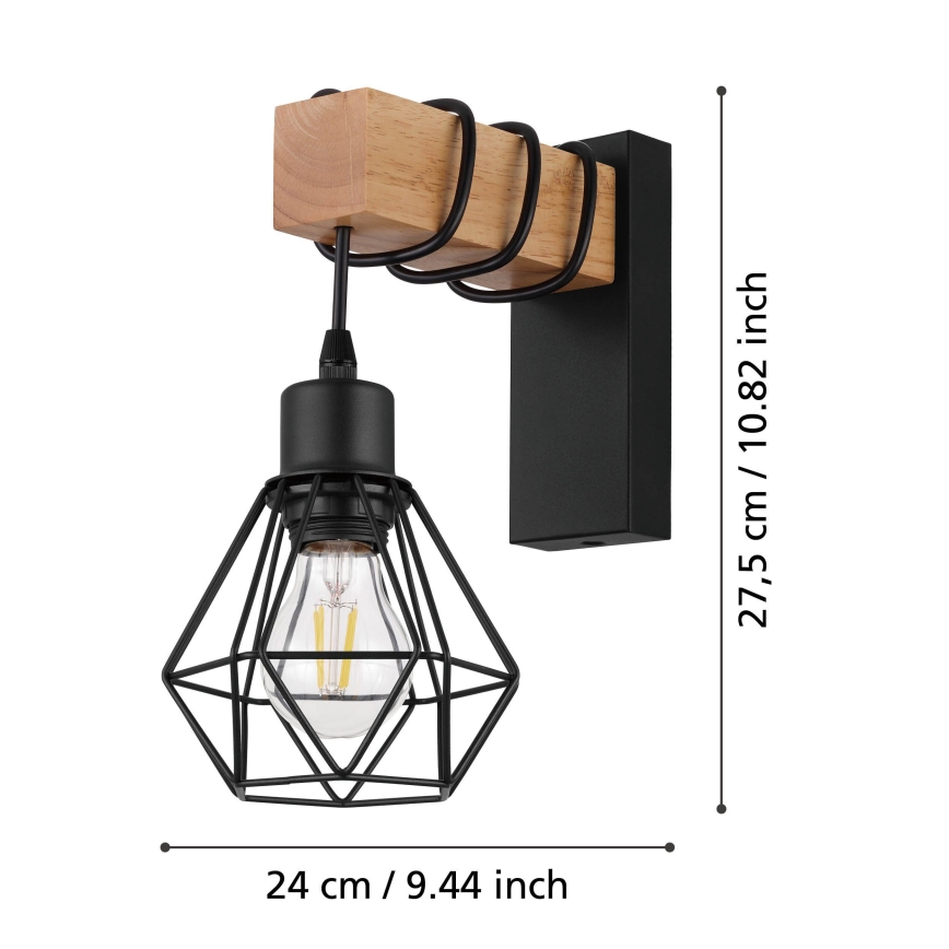 Eglo - Nástenné svietidlo 1xE27/60W/230V - FSC certifikované