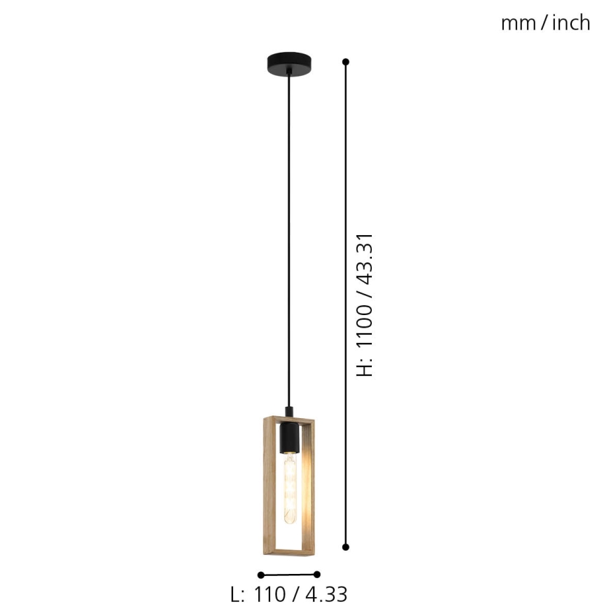 Eglo 49473 - Luster na lanku LITTLETON 1xE27/60W/230V