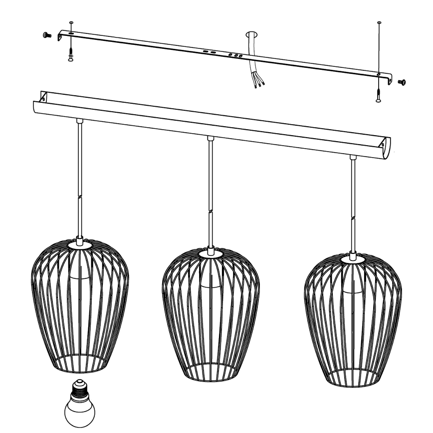 Eglo 49478 - Luster NEWTOWN 3xE27/60W/230V