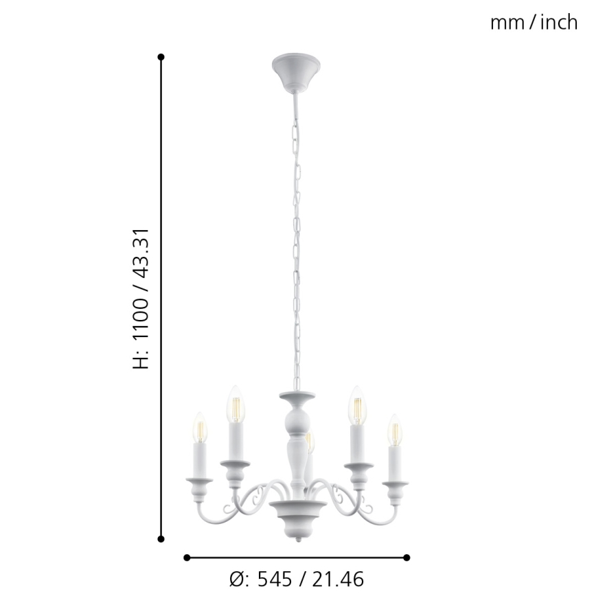 Eglo 49851 - Luster CAPOSILE 5xE14/40W/230V