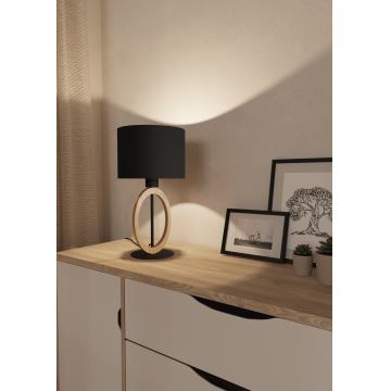 Eglo 56165 - Stolná lampa BASILDON 1xE27/40W/230V čierna/hnedá