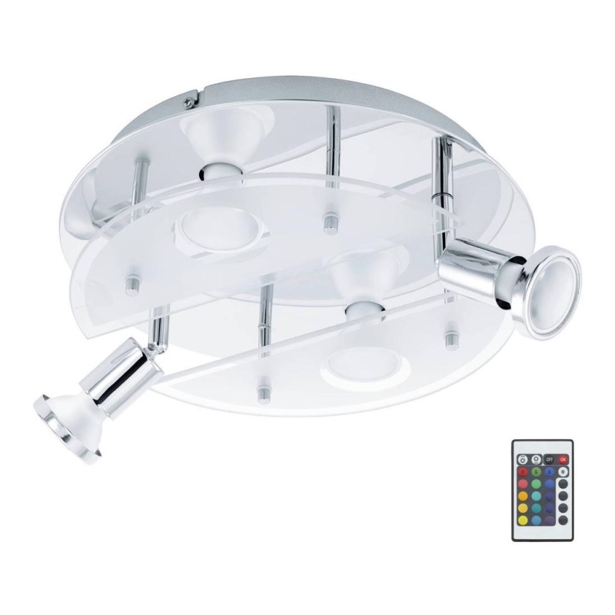 Eglo 75381 - LED RGBW Stmievateľné bodové svietidlo CABO-C 4xGU10/4W/230V + diaľkové ovládanie