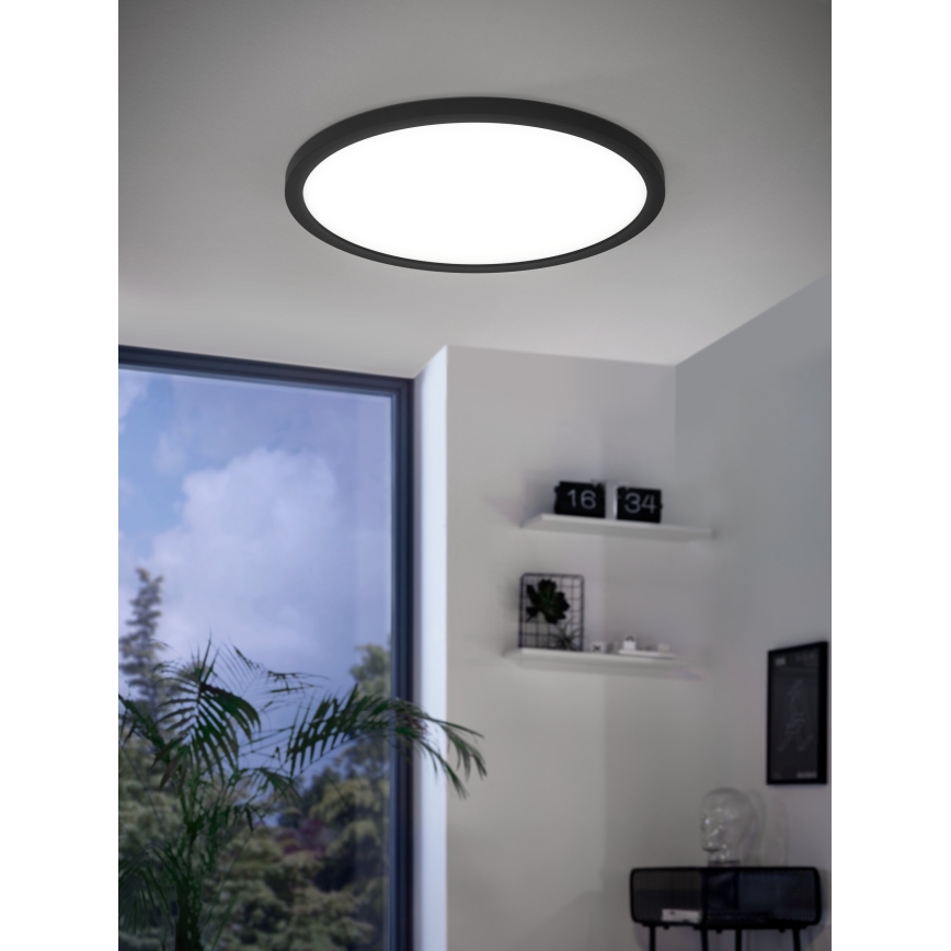 Eglo - LED RGBW Stmievateľné stropné svietidlo LED/14,6W/230V čierna ZigBee