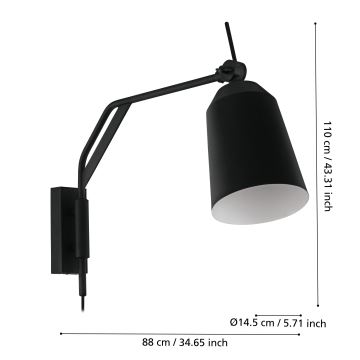 Eglo - Nástenná lampa 1xE27/40W/230V