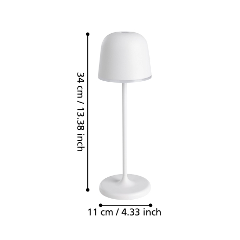 Eglo - LED Stmievateľná vonkajšia nabíjacia lampa LED/2,2W/5V 1800 mAh šedá IP54