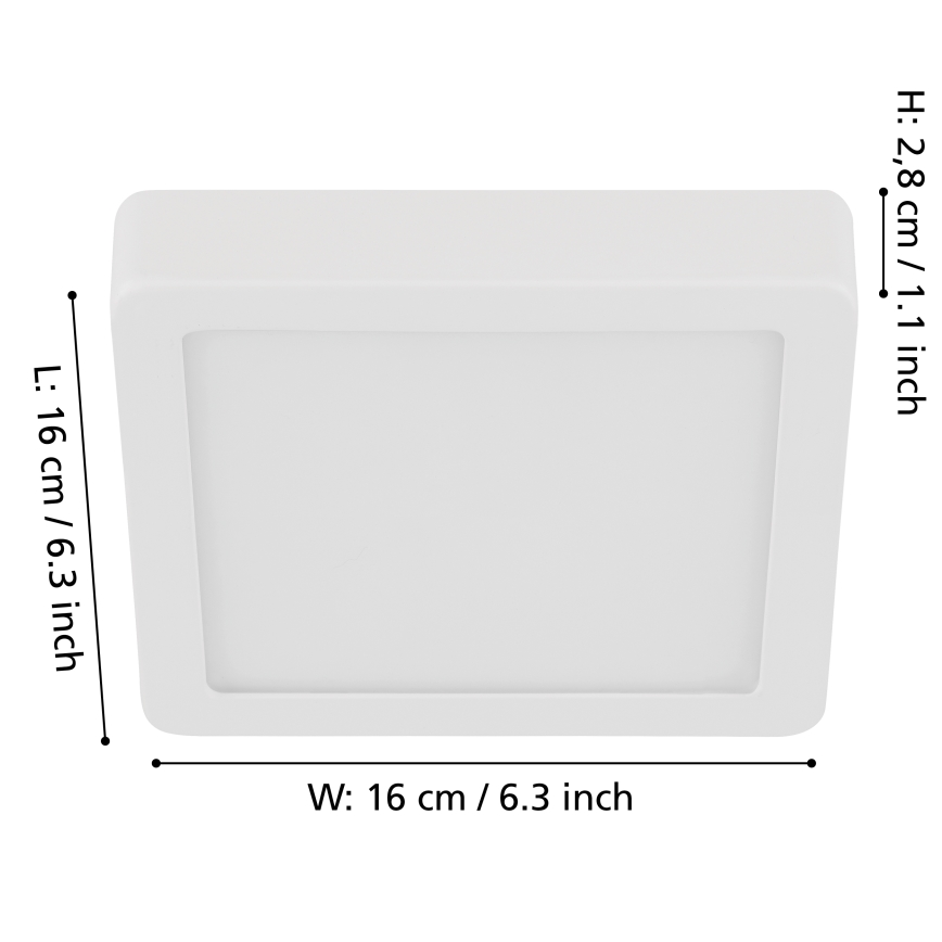 Eglo - LED Stmievateľné stropné svietidlo LED/11W/230V biela