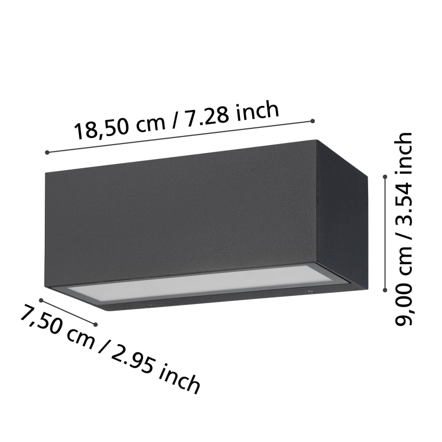 Eglo - LED Vonkajšie nástenné svietidlo 2xLED/5W/230V IP65