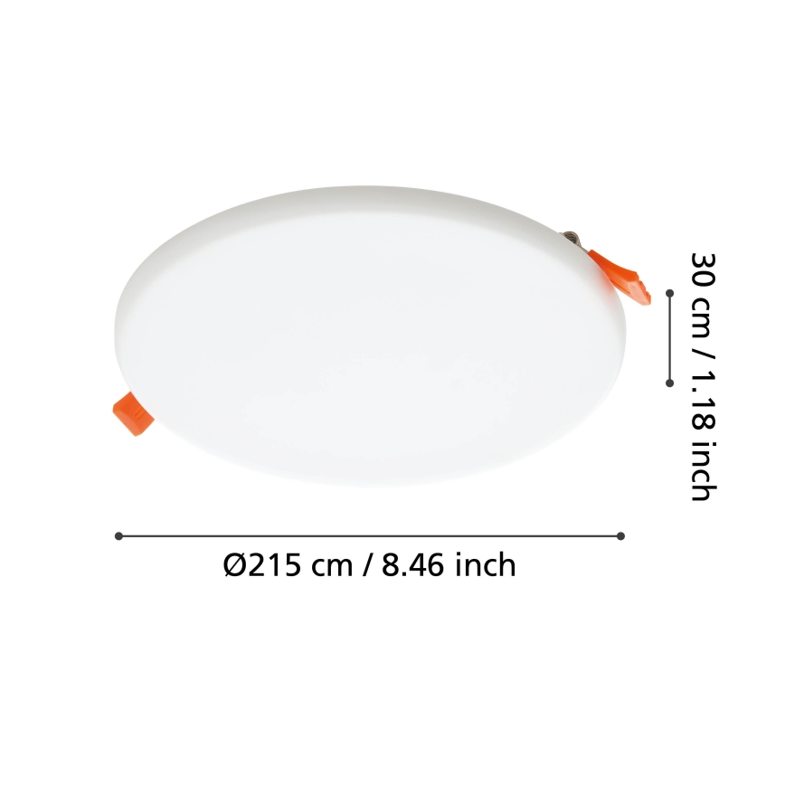 Eglo - LED Kúpeľňové podhľadové svietidlo LED/18W/230V pr. 21,5 cm IP65
