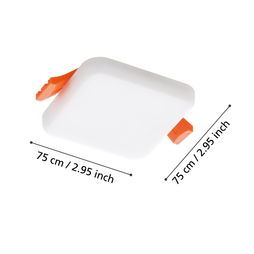 Eglo - LED Kúpeľňové podhľadové svietidlo LED/4,5W/230V 7,5x7,5 cm IP65