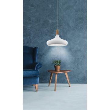 Eglo - Luster na lanku 1xE27/60W/230V pr. 40 cm biela - FSC certifikované