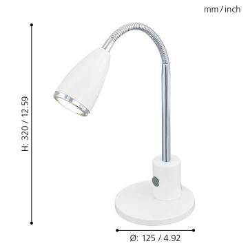 Eglo 92872 - LED Stolná lampa FOX 1xGU10/3W/230V
