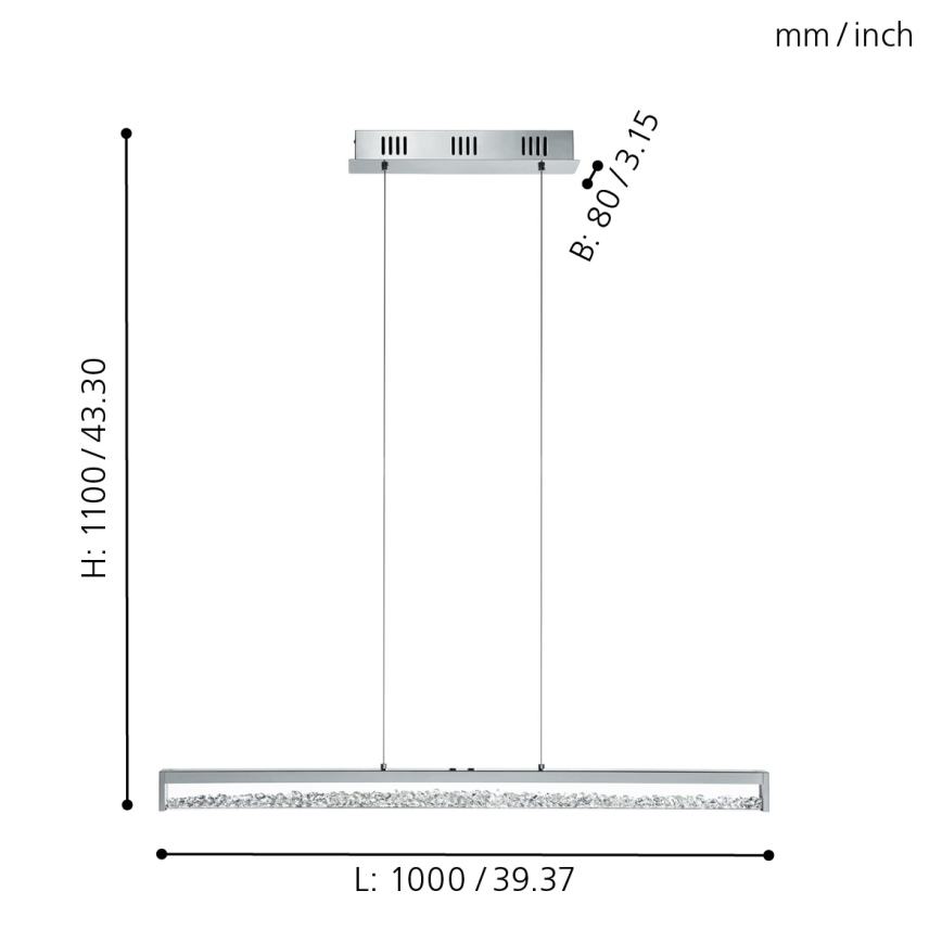 Eglo 93626 - LED stmievateľné svietidlo CARDITO 1 LED/32W/230V