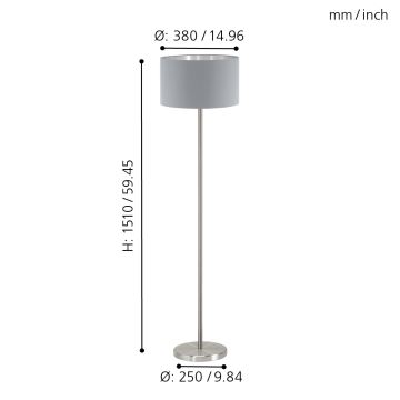 Eglo - Stojaca lampa 1xE27/60W/230V