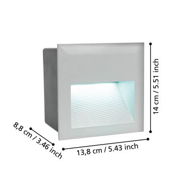 Eglo - LED Vonkajšie orientačné svietidlo 1xLED/3,7W/230V IP65