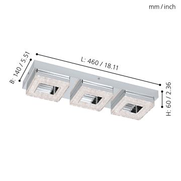 Eglo - LED Stropné svietidlo 3xLED/4W/230V