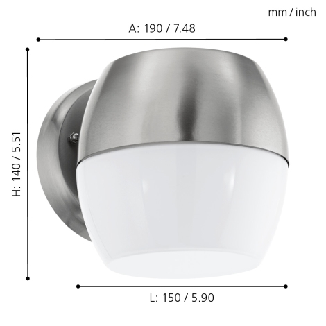 Eglo 95982 - LED Vonkajšie nástenné svietidlo ONCALA LED/11W