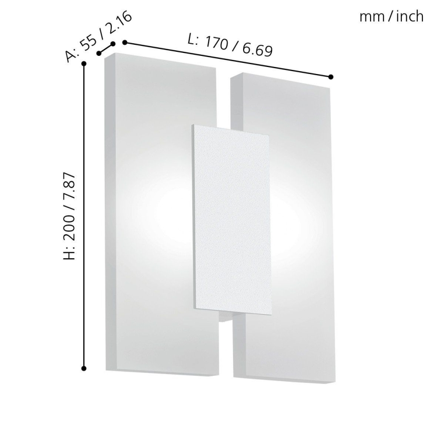 Eglo 96042 - LED Nástenné svietidlo METRASS 2 2xLED/4,5W/230V