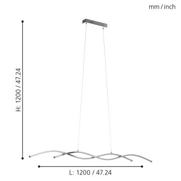 Eglo 96104 - LED luster LASANA 2 2xLED/14W/230V