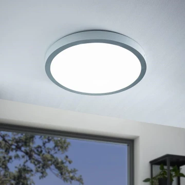 Eglo 97267 - LED Stropné svietidlo FUEVA 1 1xLED/25W/230V strieborná guľatý 4000K