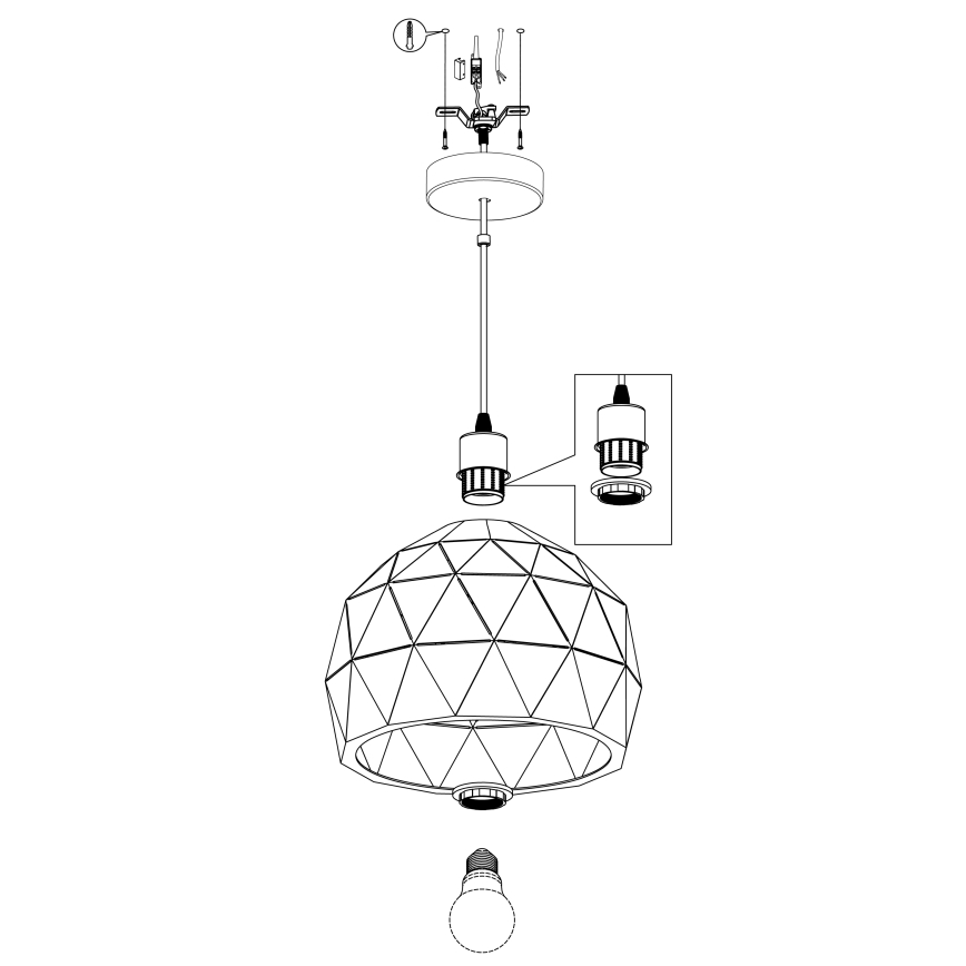 Eglo 97841 - Luster na lanku ROCCAFORTE 1xE27/60W/230V