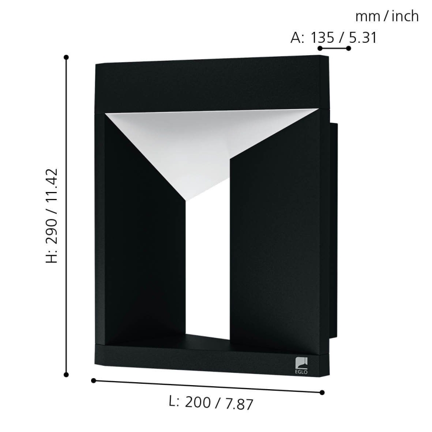 Eglo 98748 - LED Vonkajšie nástenné svietidlo NEMBRO LED/10W/230V IP54