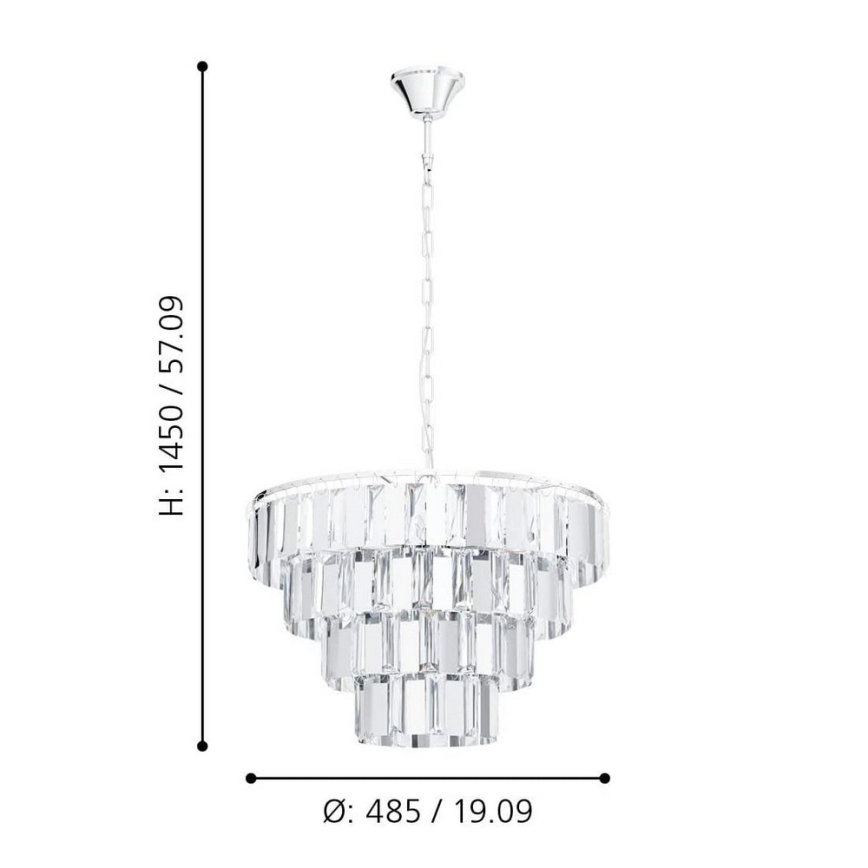 Eglo 99094 - Luster na reťazi ERSEKA 7xE14/40W/230V