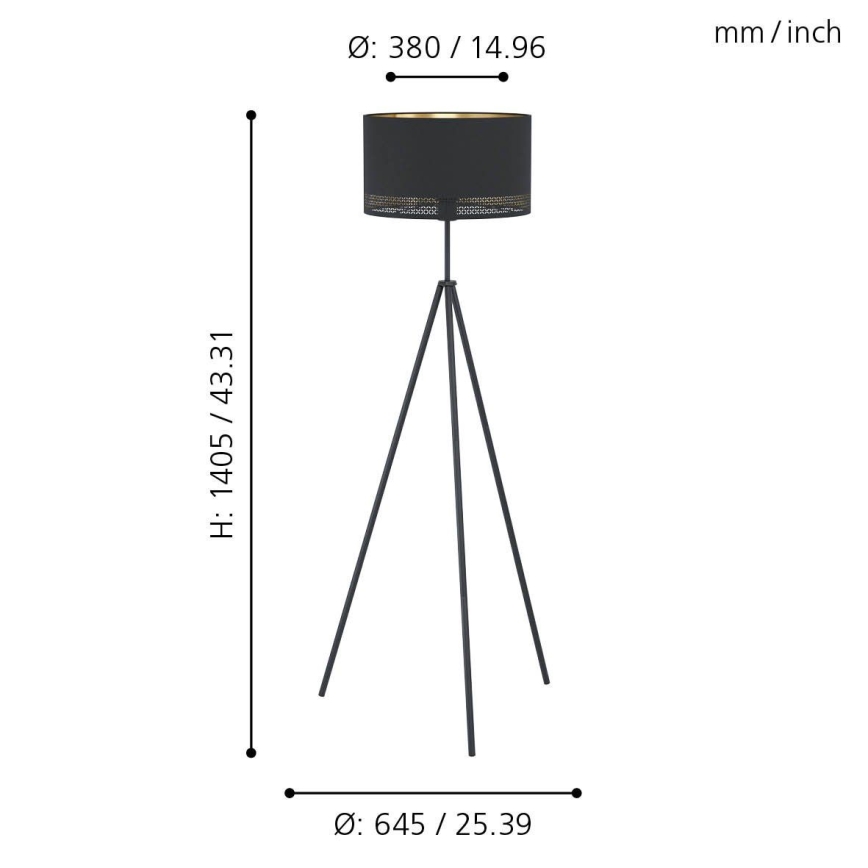 Eglo 99279 - Stojacia lampa ESTEPERRA 1xE27/40W/230V