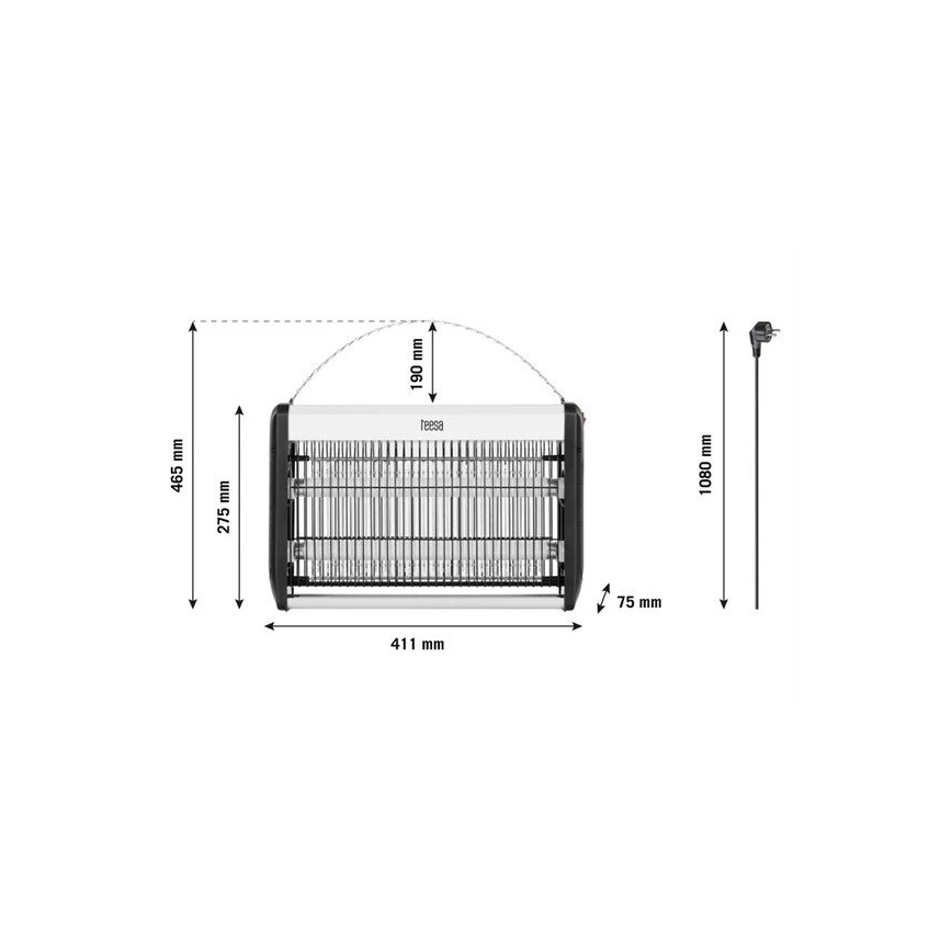 Elektrický lapač hmyzu 2x10W/230V 80m2