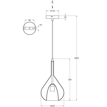 Fabas Luce 3481-40-126 - Luster na lanku LILA 1xE27/40W/230V šedá