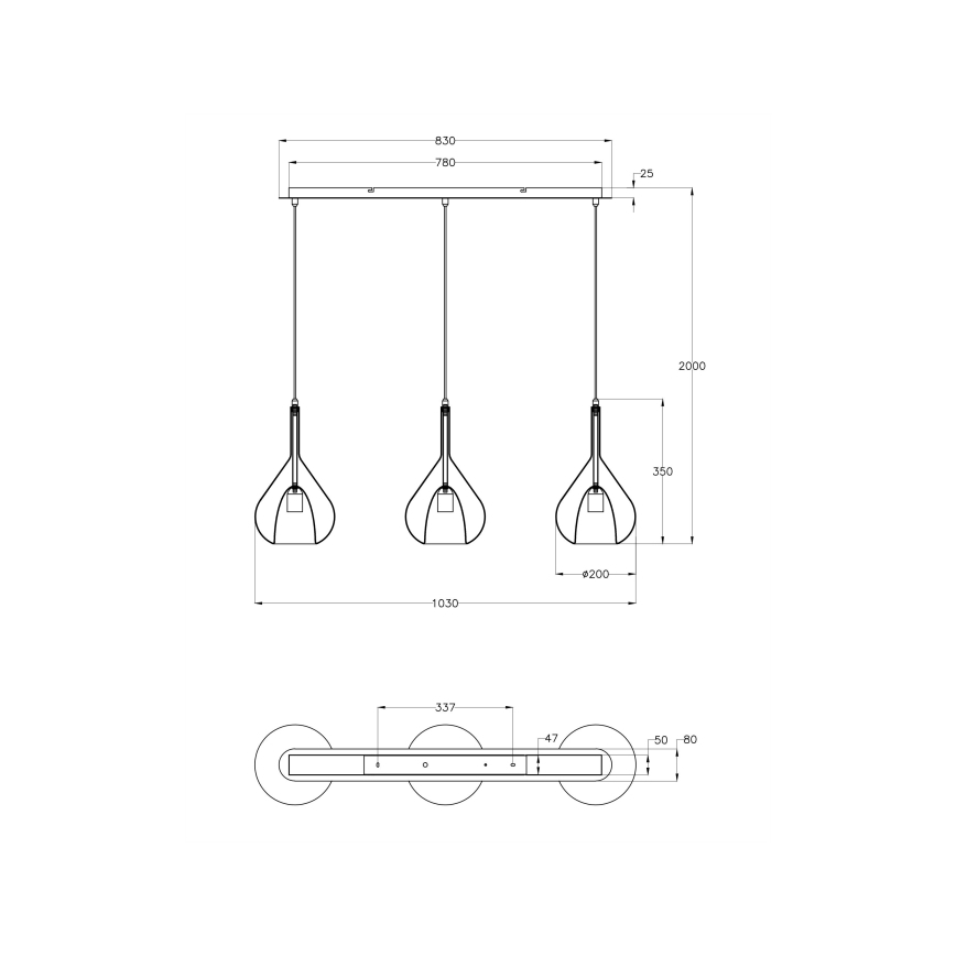 Fabas Luce 3481-48-297 - Luster na lanku LILA 3xE27/40W/230V číra/zlatá/šedá