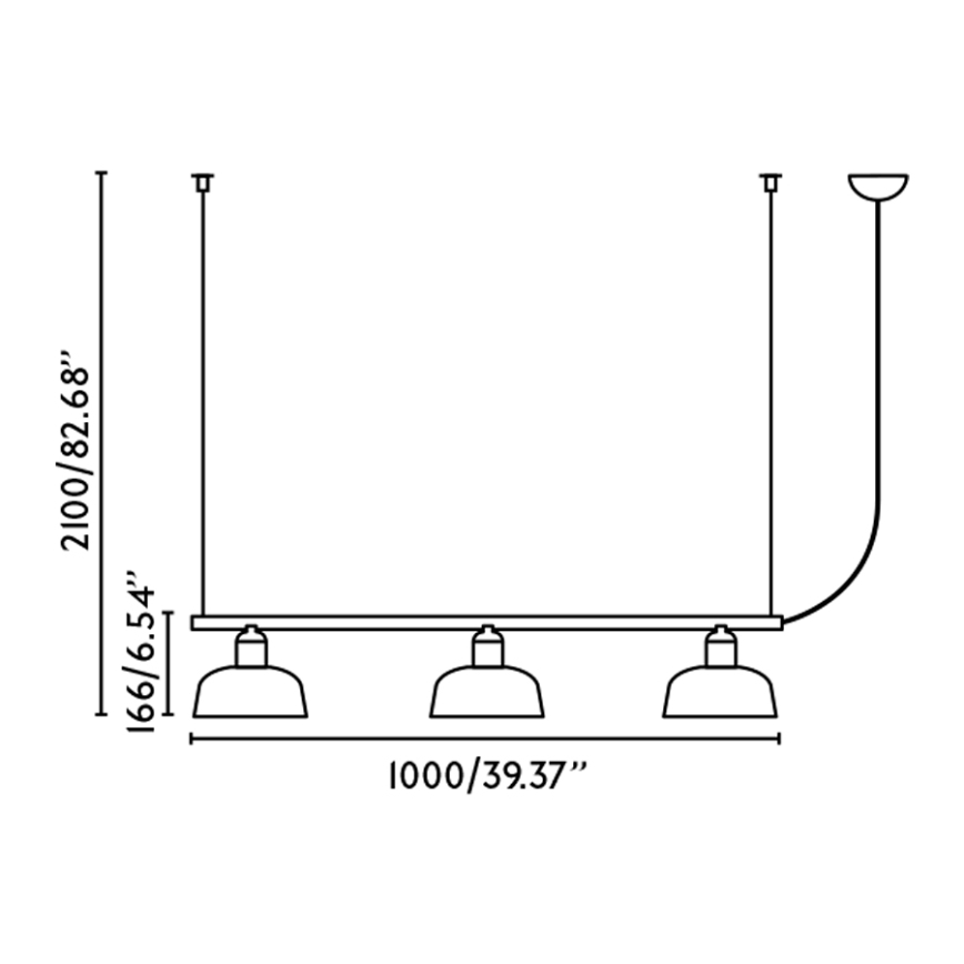 FARO 20338-119 - Luster na lanku TATAWIN 3xE27/15W/230V čierna