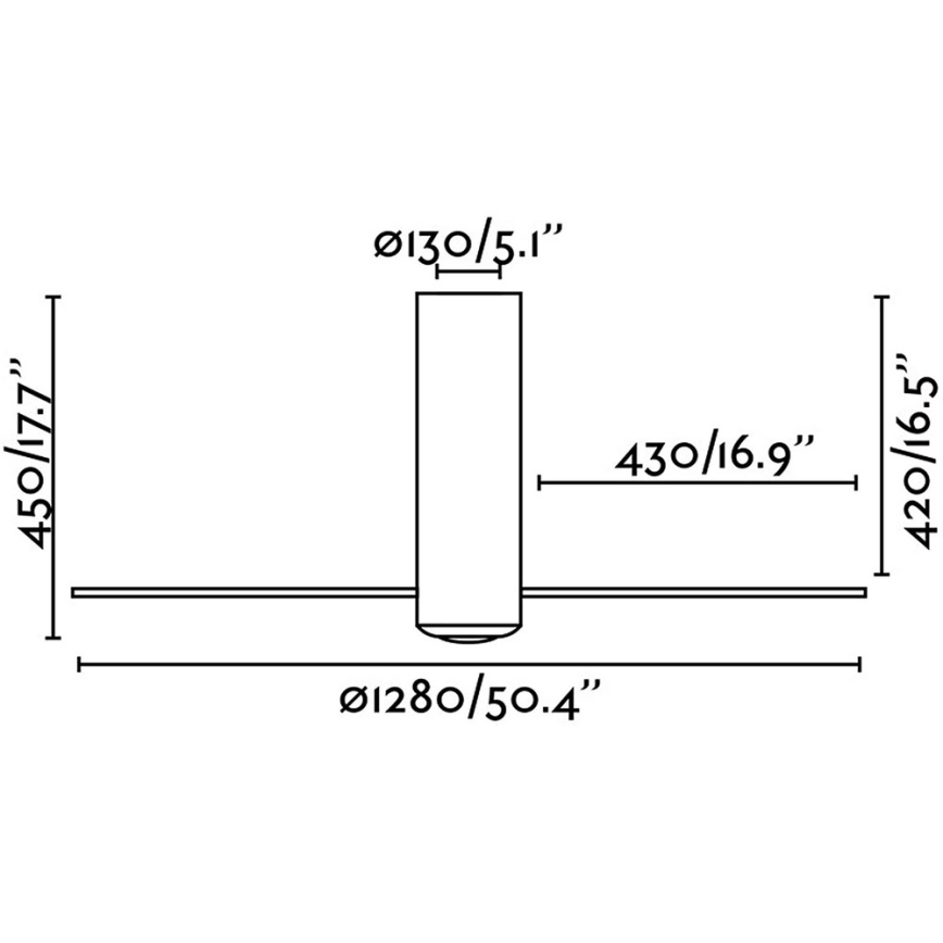 FARO 32033 - Stropný ventilátor TUBE FAN biela/číra pr. 128 cm + diaľkové ovládanie