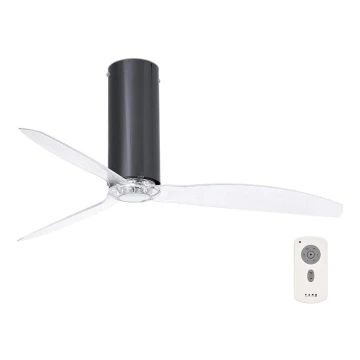 FARO 32035 - Stropný ventilátor TUBE FAN čierna/číra pr. 128 cm + diaľkové ovládanie