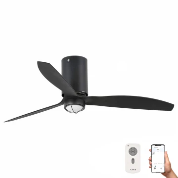 FARO 32043WP-10 - LED Stropný ventilátor MINI TUBE FAN LED/16W/230V Wi-Fi čierna pr. 128 cm + diaľkové ovládanie