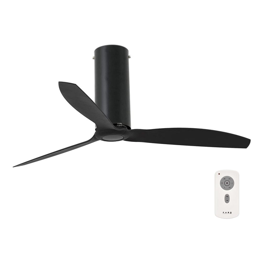 FARO 32060 - Stropný ventilátor TUBE FAN čierna + diaľkové ovládanie