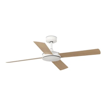 FARO 33350DC - Stropný ventilátor MALLORCA L biela/hnedá pr.132 cm + diaľkové ovládanie