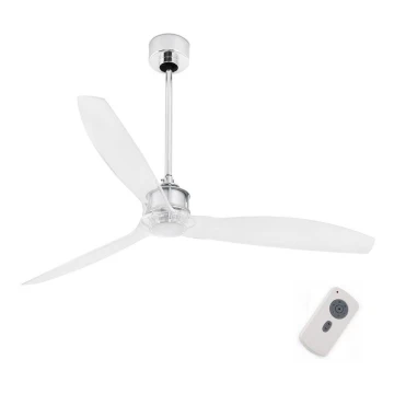 FARO 33394 - Stropný ventilátor JUST FAN lesklý chróm/číra + diaľkové ovládanie