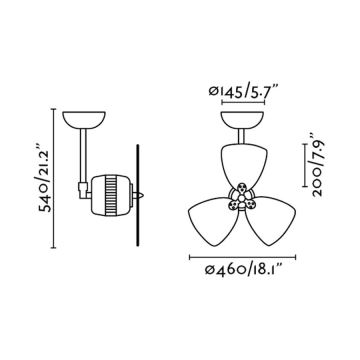 FARO 33450 - Stropný ventilátor VEDRA