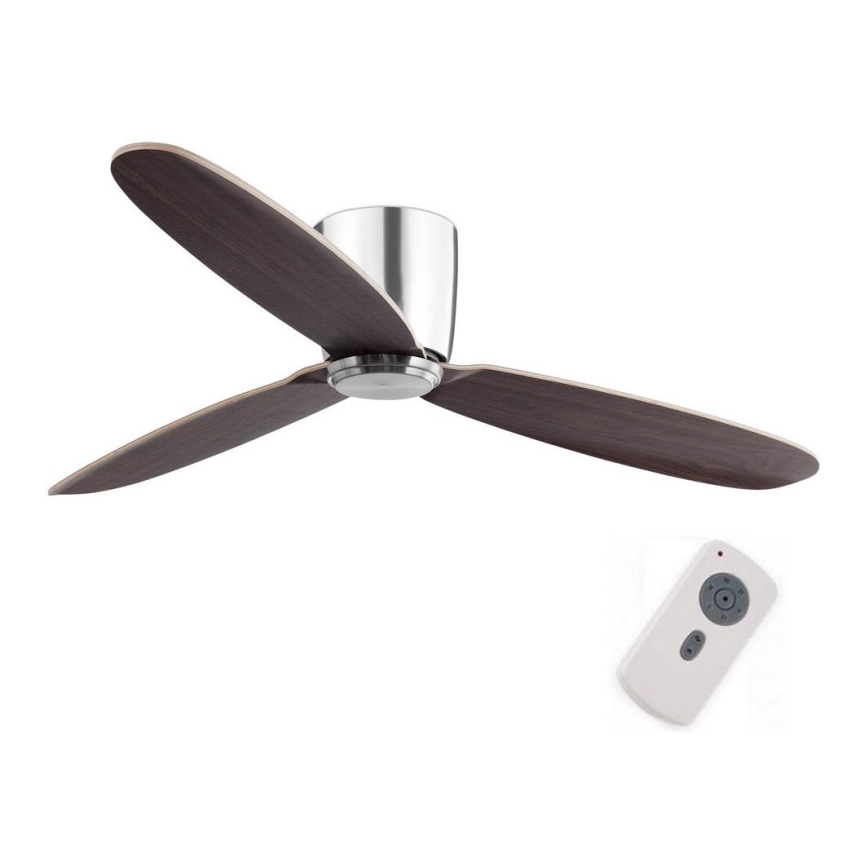 FARO 33472N - Stropný ventilátor NIAS chróm/hnedá  pr. 132 cm + diaľkové ovládanie