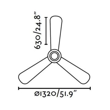 FARO 33472N - Stropný ventilátor NIAS chróm/hnedá  pr. 132 cm + diaľkové ovládanie