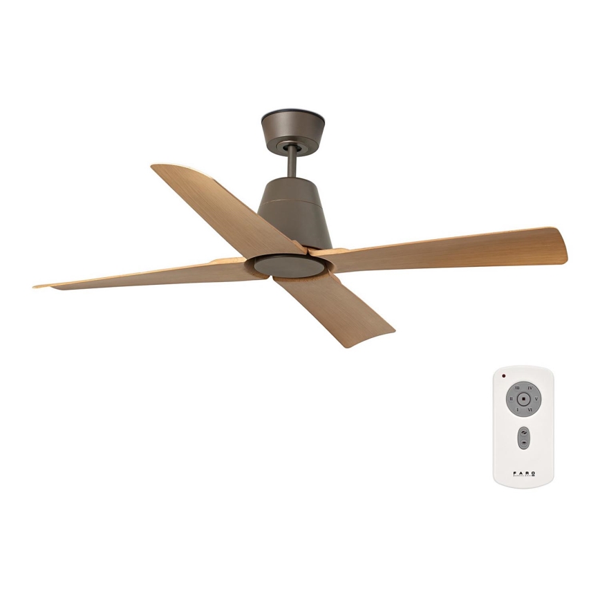 FARO 34106 - Stropný ventilátor TYPHOON M hnedá pr. 130 cm IP44 + diaľkové ovládanie