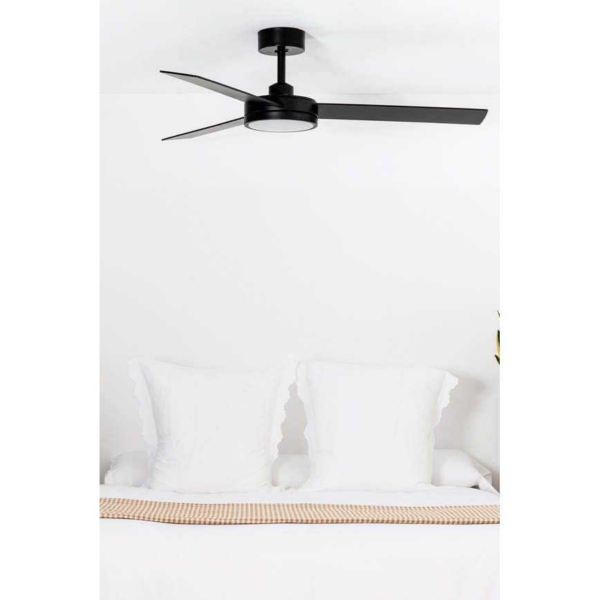 FARO 34261 - LED Stropný ventilátor BARTH LED/24W/230V Wi-Fi čierna + diaľkové ovládanie