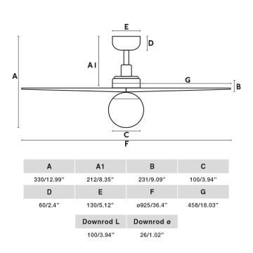 FARO 34278-11L - Stropný ventilátor KLIM S 1xE27/15W/230V drevo/čierna pr. 92,5 cm + diaľkové ovládanie