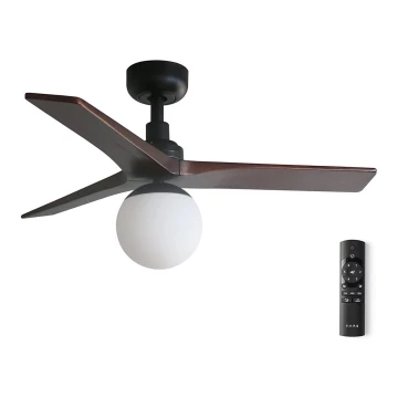 FARO 34278-11L - Stropný ventilátor KLIM S 1xE27/15W/230V drevo/čierna pr. 92,5 cm + diaľkové ovládanie