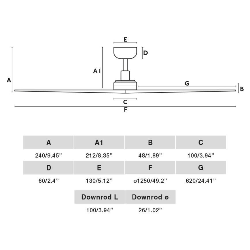 FARO 34280WP - Stropný ventilátor KLIM M drevo/biela pr. 125 cm + diaľkové ovládanie