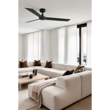 FARO 34291WP - Stropný ventilátor CRUISER L čierna pr. 132 cm SMART + diaľkové ovládanie