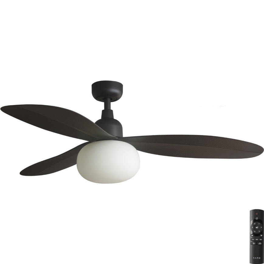 FARO 34301-11L - Stropný ventilátor PALMA 1xE27/15W/230V hnedá pr. 129 cm IP44 + diaľkové ovládanie